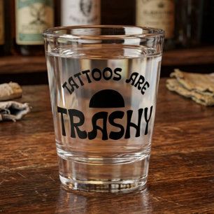 Verre A Shot Tatouages Sont Ringards Verre à Shot Drôle - Noir
