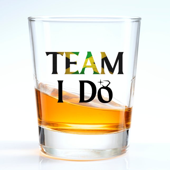 Verre A Shot Team I Do Jamaican Flag Mariage Bachelorette Party (Jamaica flag wedding team i do shot glass)