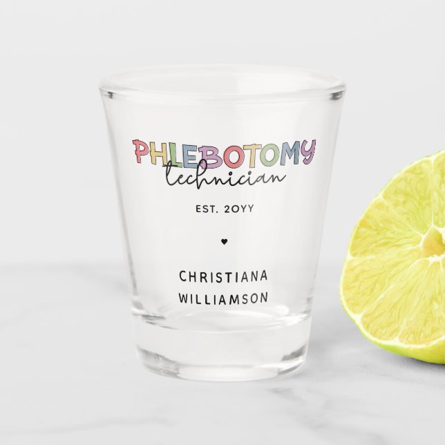 Verre A Shot Technicien en pharmacie sur mesure PBT Phlebotomie (Devant)