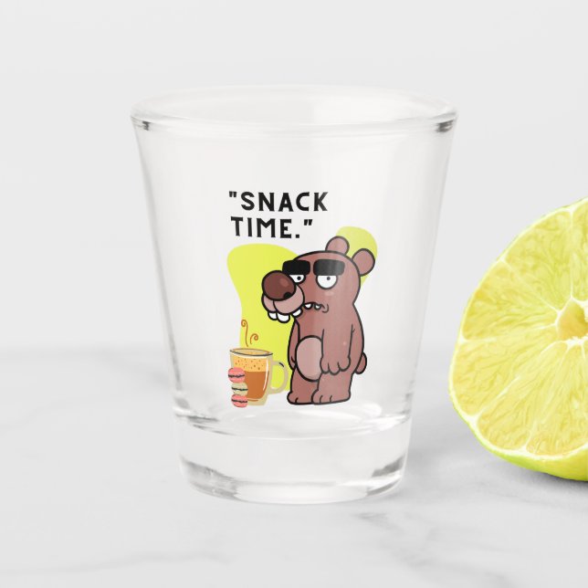 VERRE A SHOT TEMPS DE SNAK ! - FUNNY-ANIMAL- COFFEE-COOKIES (Devant)