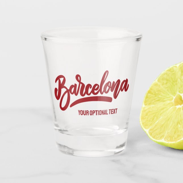 Verre A Shot Texte personnalisé Barcelone (Devant)