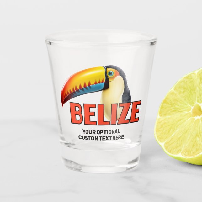 Verre A Shot Texte personnalisé BELIZE Toucan (Devant)