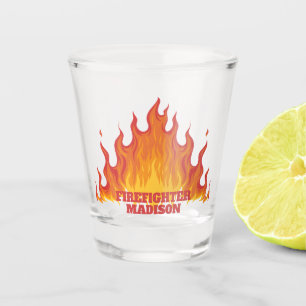 Verre A Shot Texte personnalisé Vitre de tir de pompier