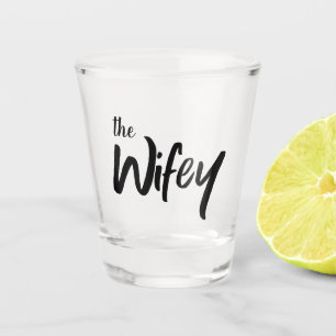 Verre A Shot Texte Whimsical pour la mariée