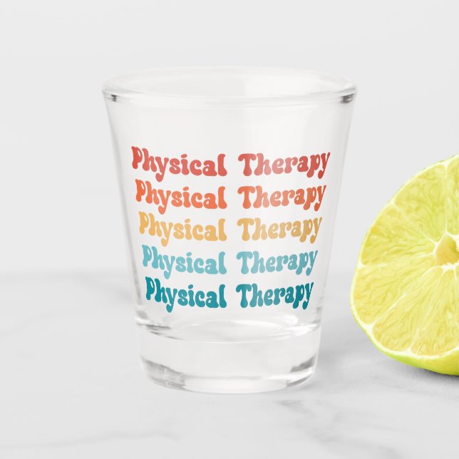 Verre A Shot Thérapie physique PT Retro PT Cadeaux Grad (Devant)