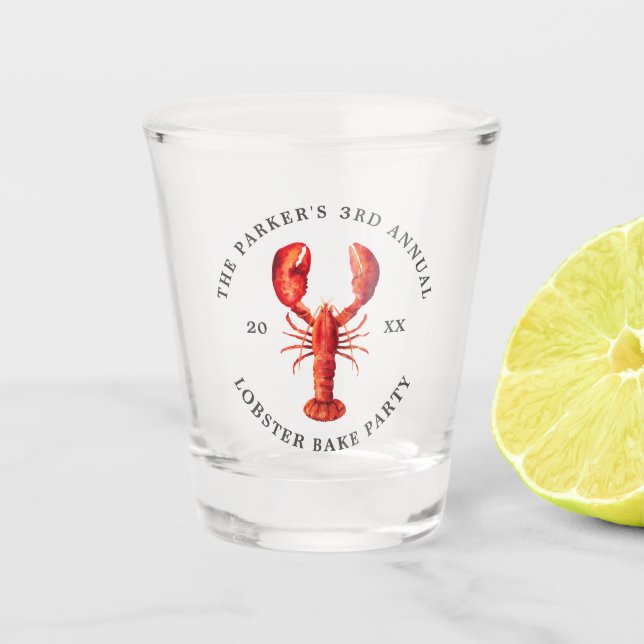 Verre A Shot Tide rouge| Gâteau de homard (Devant)