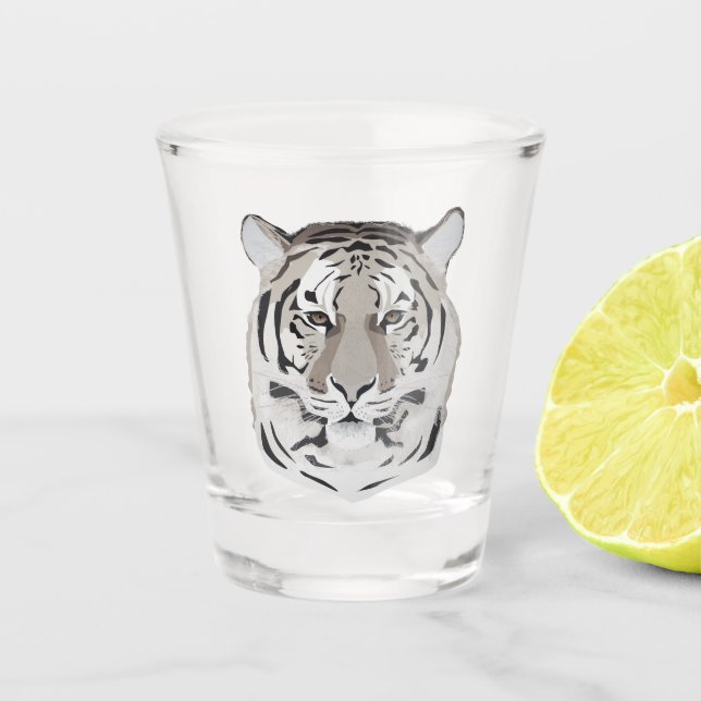 Verre A Shot Tiger, tiger face, symbol of 2022  (Devant)