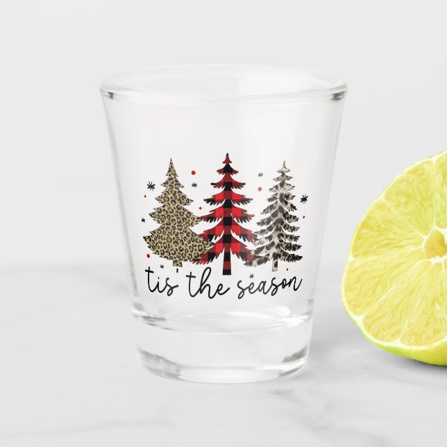Verre A Shot "Tis the Season" Plaid Leopard Christmas Trees (Devant)