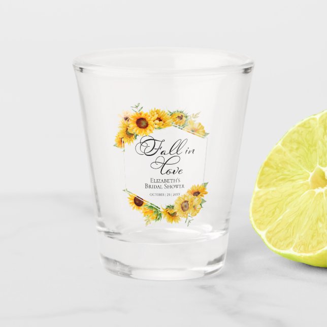 Verre A Shot Tombez Amoureux Tournesol Automne Enterrement de V (Devant)