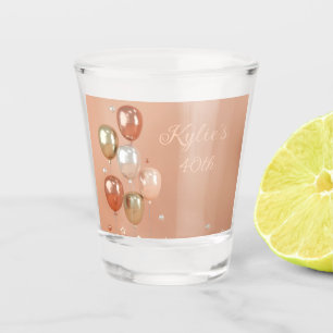 Verre A Shot Tons de ballons roses 40e anniversaire