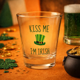 Verre A Shot Top Hat irlandais Kiss Me