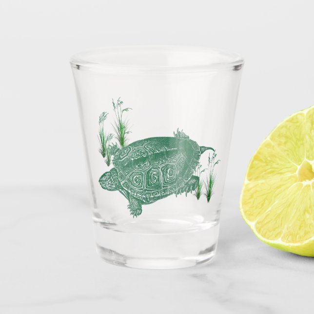 Verre A Shot Tortue de mer verte (Devant)