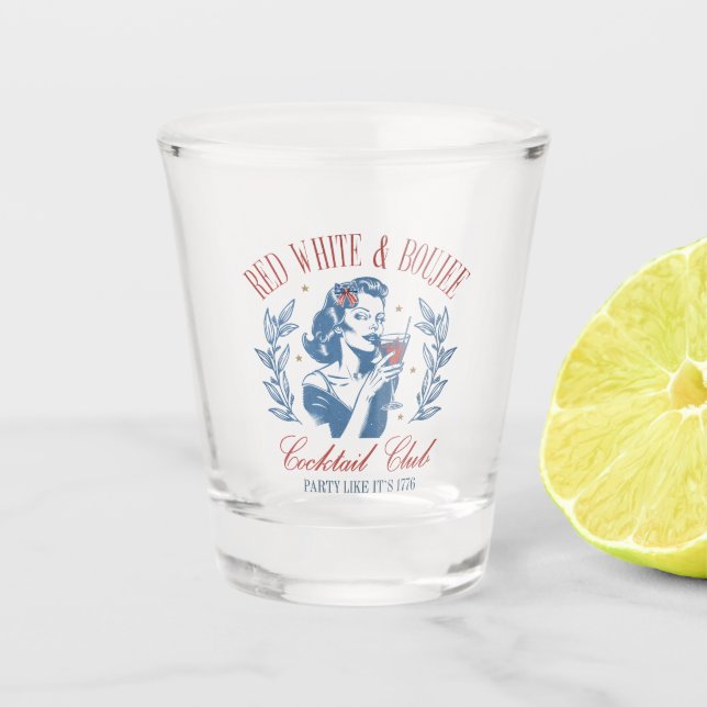 Verre A Shot Tout American Red White et Boujee (Devant)