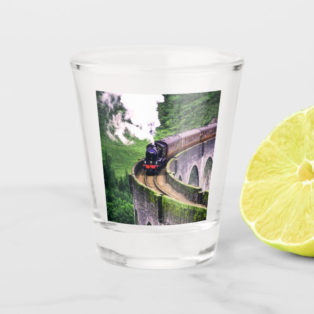 Verre A Shot Train de locomotives sur le pont (Devant)