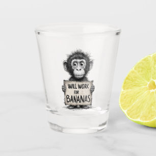 Verre A Shot Travaillera pour des Bananes - Dessin humoristique