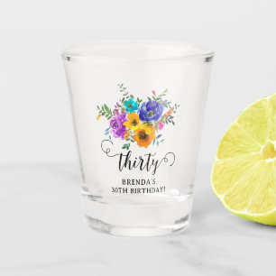 Verre A Shot Trente' Bright & Bold Floral 30e anniversaire