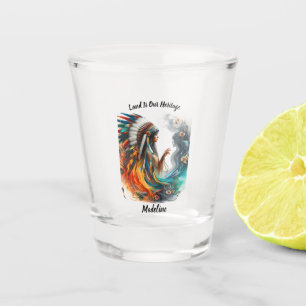 Verre A Shot Tribal autochtone autochtone de style artistique