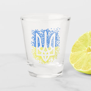Verre A Shot Trident de l'emblème ukrainien tryzub dispersant l