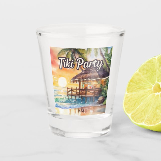 Verre A Shot Tropical Beach Tiki Bar Party (Devant)