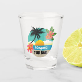 Verre A Shot Tropical Sunset Tiki Bar avec nom