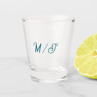 Verre A Shot Turquoise monogram wedding couple name simple styl