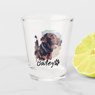 Verre A Shot Typographie Cool simple et moderne Nom et photo