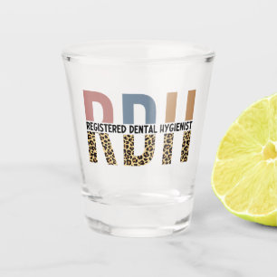 Verre A Shot Typographie léopard hygiéniste dentaire enregistré