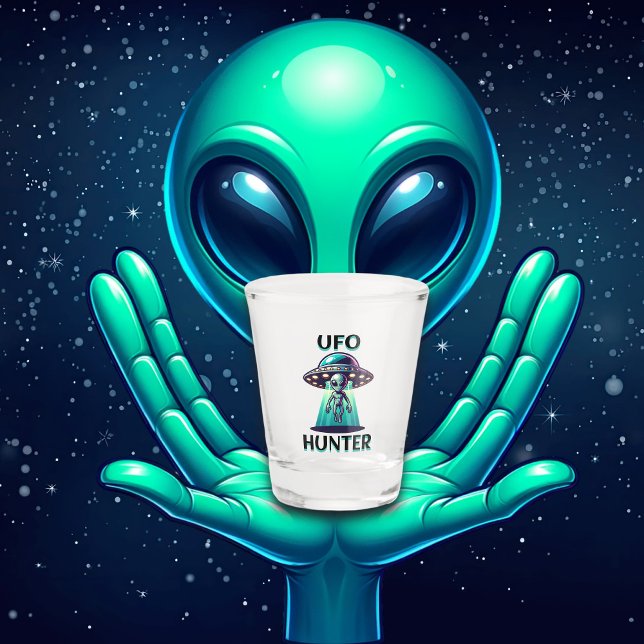 Verre A Shot UFO Hunter | Ai Art avec UFO et Alien (Créateur téléchargé)