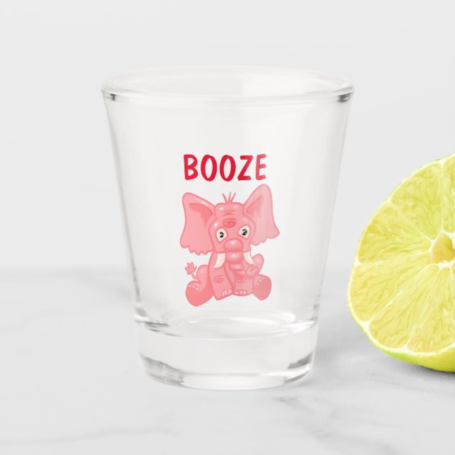Verre A Shot Un éléphant rose amusant (Devant)