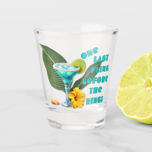 Verre A Shot Une Dernière Fling Tropical Bachelorette Party (Devant)