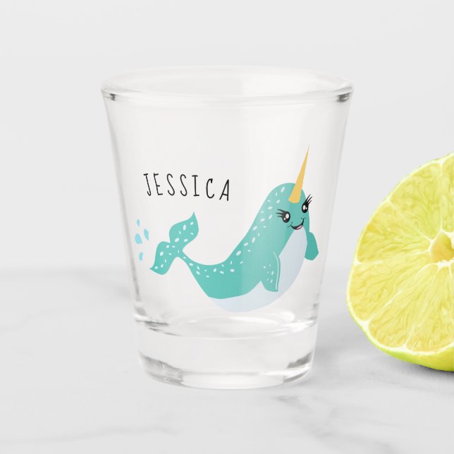 Verre A Shot Unicorne de mer étroite (Devant)