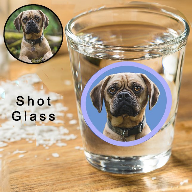 Verre A Shot Unique Personalized First Pet Dog Lover Photo Gift (Créateur téléchargé)