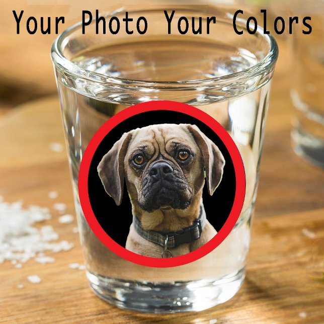 Verre A Shot Unique Personalized First Pet Dog Lover Photo Gift (Créateur téléchargé)