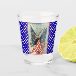 Verre A Shot USA Eagle Fourth of July Patriotic Flag
