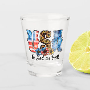 Verre A Shot USA En Dieu, nous faisons confiance   Christian   