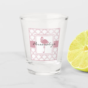 Verre A Shot Vague Art déco Flamant Rose