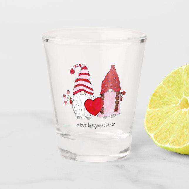 Verre A Shot Valentine Gnomes Un amour comme un gnome autre (Devant)