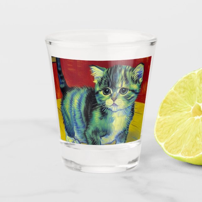 Verre A Shot Van Gogh Tabby Cat (Devant)