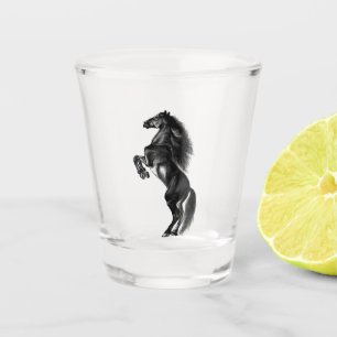 Verre A Shot Verre à shot de cheval sauvage noir debout