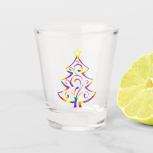 Verre A Shot Verre à shot de l'arbre de Noël LGBT+ Pride
