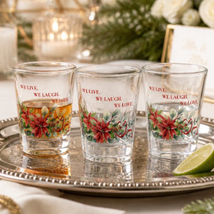 Verre A Shot Verre à shot de mariage avec Poinsettia de Fête