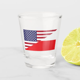 Verre A Shot Verre à shot du drapeau américain polonais