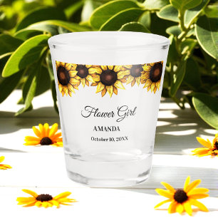 Verre A Shot Verre à shot Fille aux fleurs de tournesol Mariage