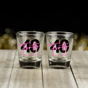 Verre A Shot Verre à shot Rose Néon Noir Quarantième 40e Annive