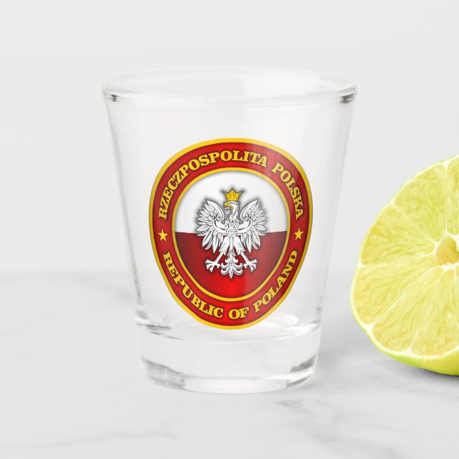 Verre A Shot Vêtements de médaillon polonais (Devant)