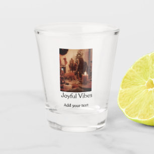 Verre A Shot Vibrations joyeuses ajout photo famille Noël nom s