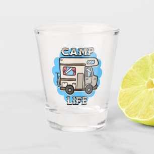 Verre A Shot Vie de camp Camper rétro