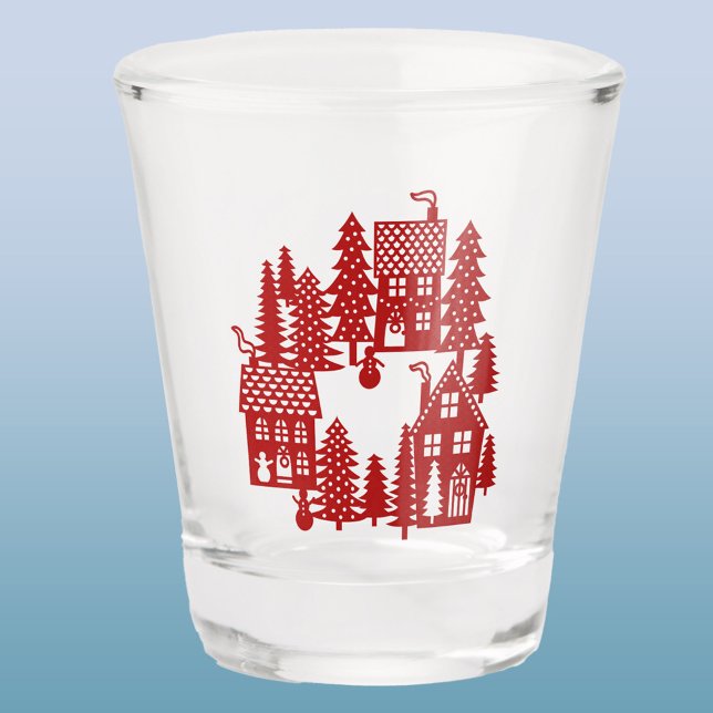 Verre A Shot Village de Noël (Christmas Village holiday shot glass)