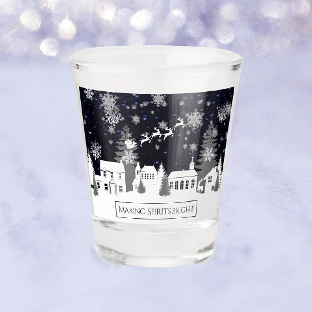 Verre A Shot Village de Noël Vitre (Christmas Village Holiday Shot Glass)