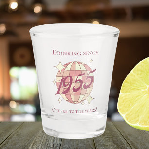 Verre A Shot Vintage 1955 70e anniversaire rétro violet